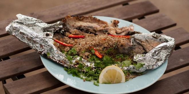 Рецепт карпа в углях с гречневой кашей