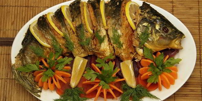 Рецепт карпа, запеченного с грибами в духовке
