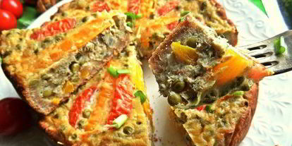 Шаг 23: киша тунец с овощами