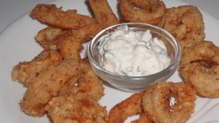 Рецепт Колец кальмаров в кляре