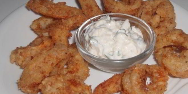 Рецепт колец кальмаров в кляре