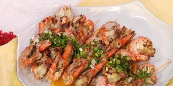 Рецепт королевских креветок на апельсине