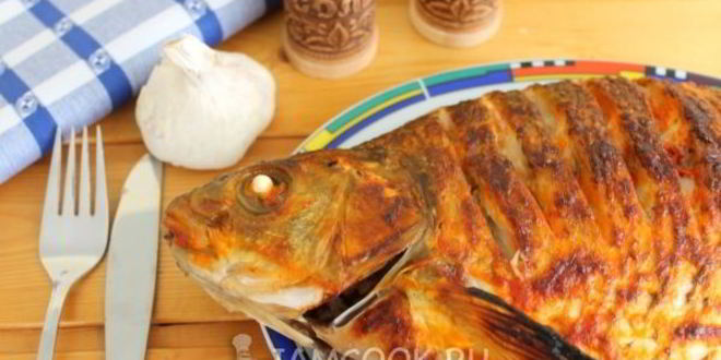 Рецепт Леща с гречкой, запеченный в духовке