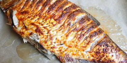 Шаг 9: леща с гречкой, запеченный в духовке