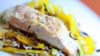 Рецепт Лосося с овощами и рисом