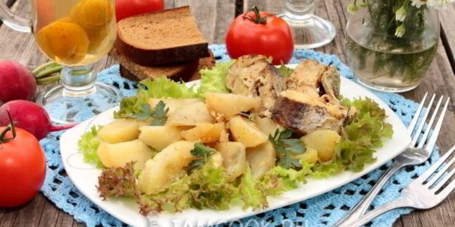 Рецепт Минтая в духовке с картошкой