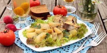 Шаг 8: минтая в духовке с картошкой