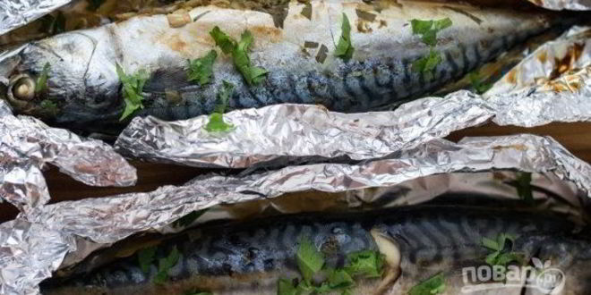 Рецепт скумбрии в духовке в фольге