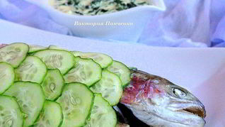 Рецепт Запеченной форели с соусом из шпината