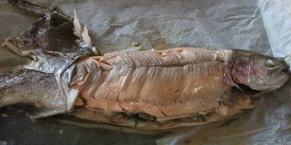 Шаг 6: запеченной форели с соусом из шпината