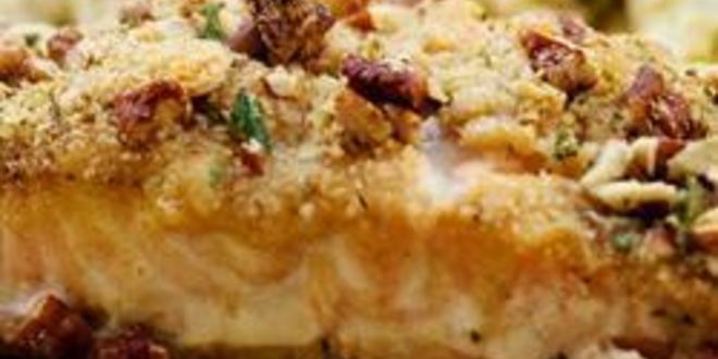 Рецепт Запеченной семги с ореховой корочкой