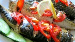 Рецепт Запеченной скумбрии с укропом и помидорами