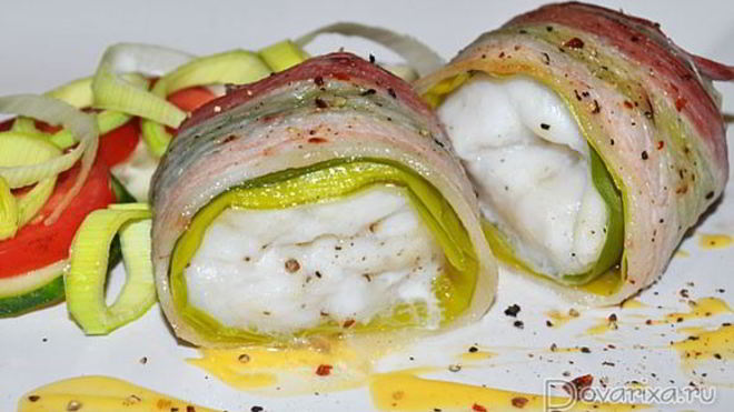 Рецепт Запеченной трески в беконе