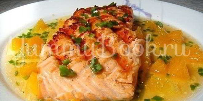 Рецепт запеченного лосося с острым апельсиновым соусом