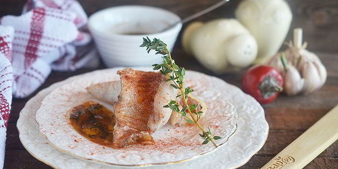 Рецепт Жареного морского окуня с апельсиновым соусом