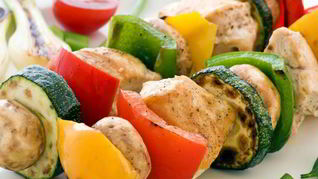 Рецепт Куриного шашлыка с грибами в имбирно-цитрусовом маринаде