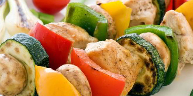 Рецепт Куриного шашлыка с грибами в имбирно-цитрусовом маринаде