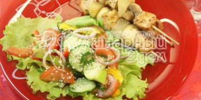 Шаг 10: куриного шашлыка с острым салатом