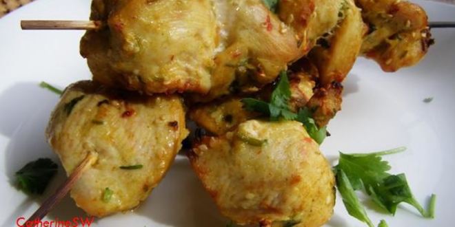 Рецепт куриных шашлычков с кунжутом