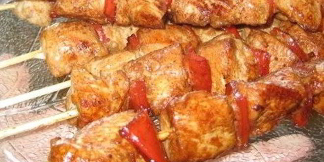 Рецепт куриных шашлычков со сладким перцем