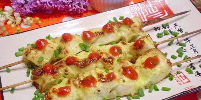 Рецепт куриных шашлычков в духовке на шпажках