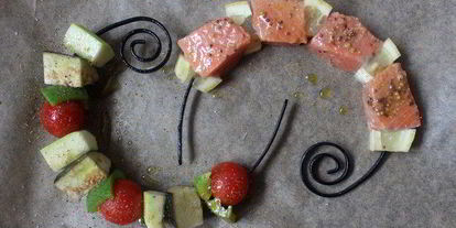 Шаг 5: шашлычков из лосося и овощей