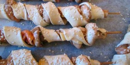 Шаг 4: шашлычков с семгой в слоеном тесте