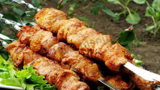 Рецепт Шашлыка из индейки с салом