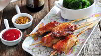 Рецепт Шашлыка из курицы в духовке на шпажках