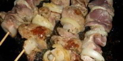 Шаг 6: шашлыка из печени на сковороде