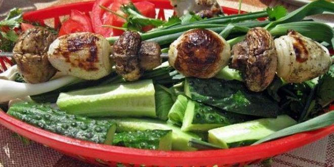 Рецепт Шашлыка из шампиньонов