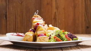 Рецепт Шашлыка с овощами и карпачо из говядины