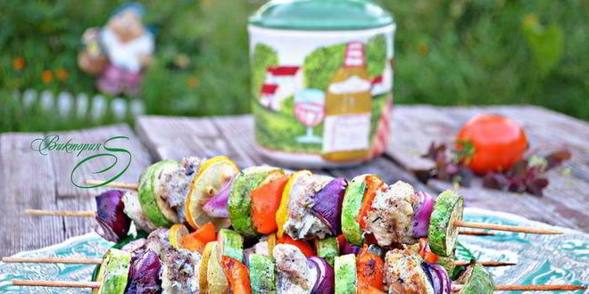 Рецепт Сицилийских шашлычков из овощей и трески