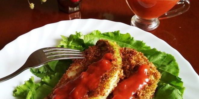 Рецепт капустного шницеля с томатным соусом