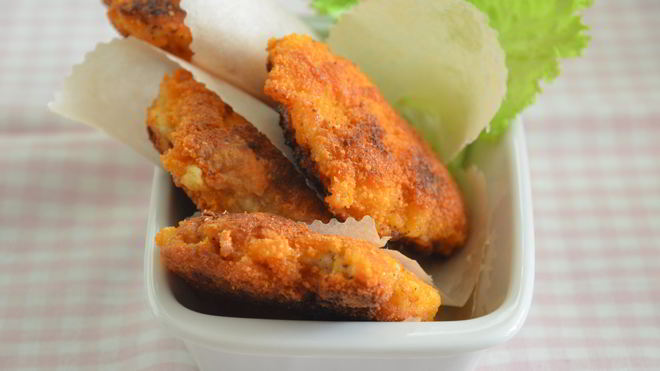 Рецепт Хрустящих мини-шницелей из свинины в панировке с тертым сыром