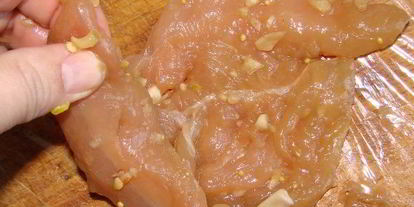 Шаг 2: куриного шницеля из кусочков малого филе