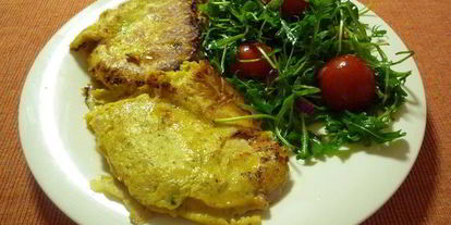 Шаг 4: шницеля в пряной горчичной панировке с салатом