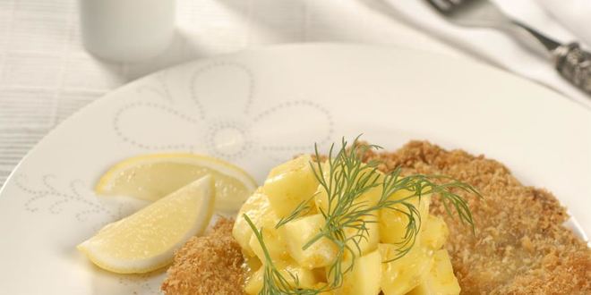 Рецепт Свиного шницеля с яблочным соусом