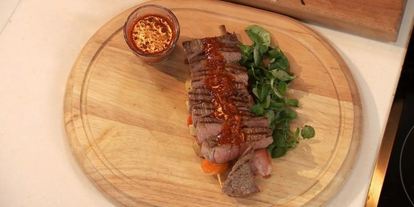 Шаг 5: микса-стейка с овощным шашлычком