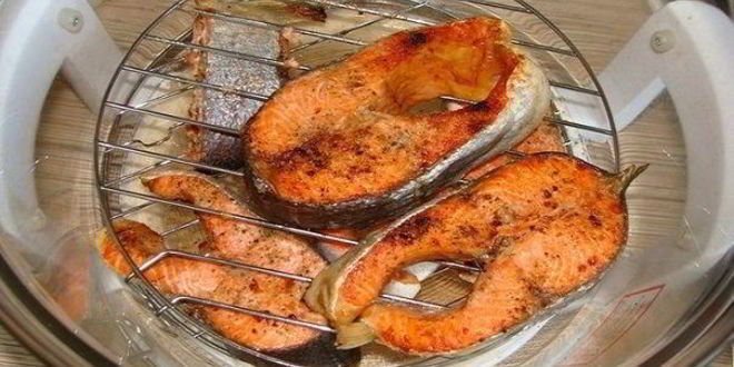 Рецепт стейка из семги в аэрогриле