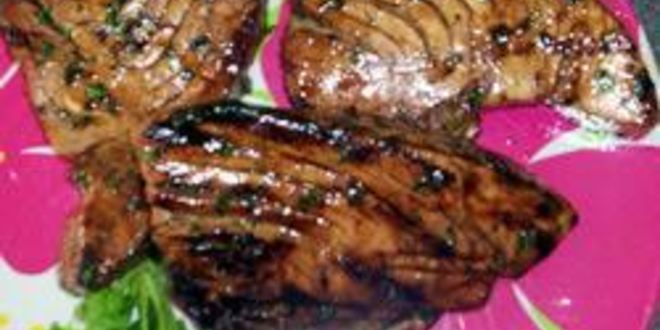 Рецепт стейка из тунца в медовой глазури на гриле