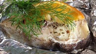 Рецепт Стейка трески в духовке в фольге