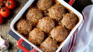 Рецепт Тефтелей с рисом в духовке с подливкой