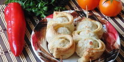 Шаг 7: тефтелей со слоеным тестом на шпажках