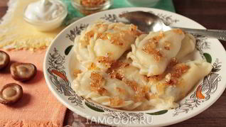 Рецепт Вареников из заварного теста с картошкой и грибами