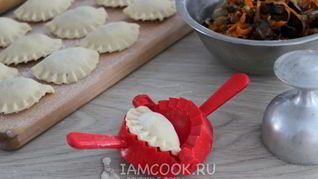 Рецепт Вареников с грибами и овощами