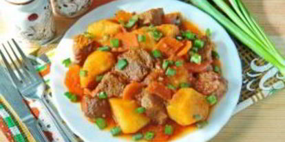 Шаг 7: жаркого из говядины с зеленым луком