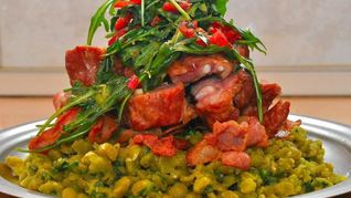 Рецепт Жаркого из копченой свинины с горохом