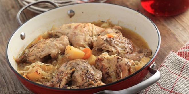 Рецепт жаркого из кролика с капустой и морковью