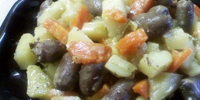Рецепт жаркого из куриных сердечек